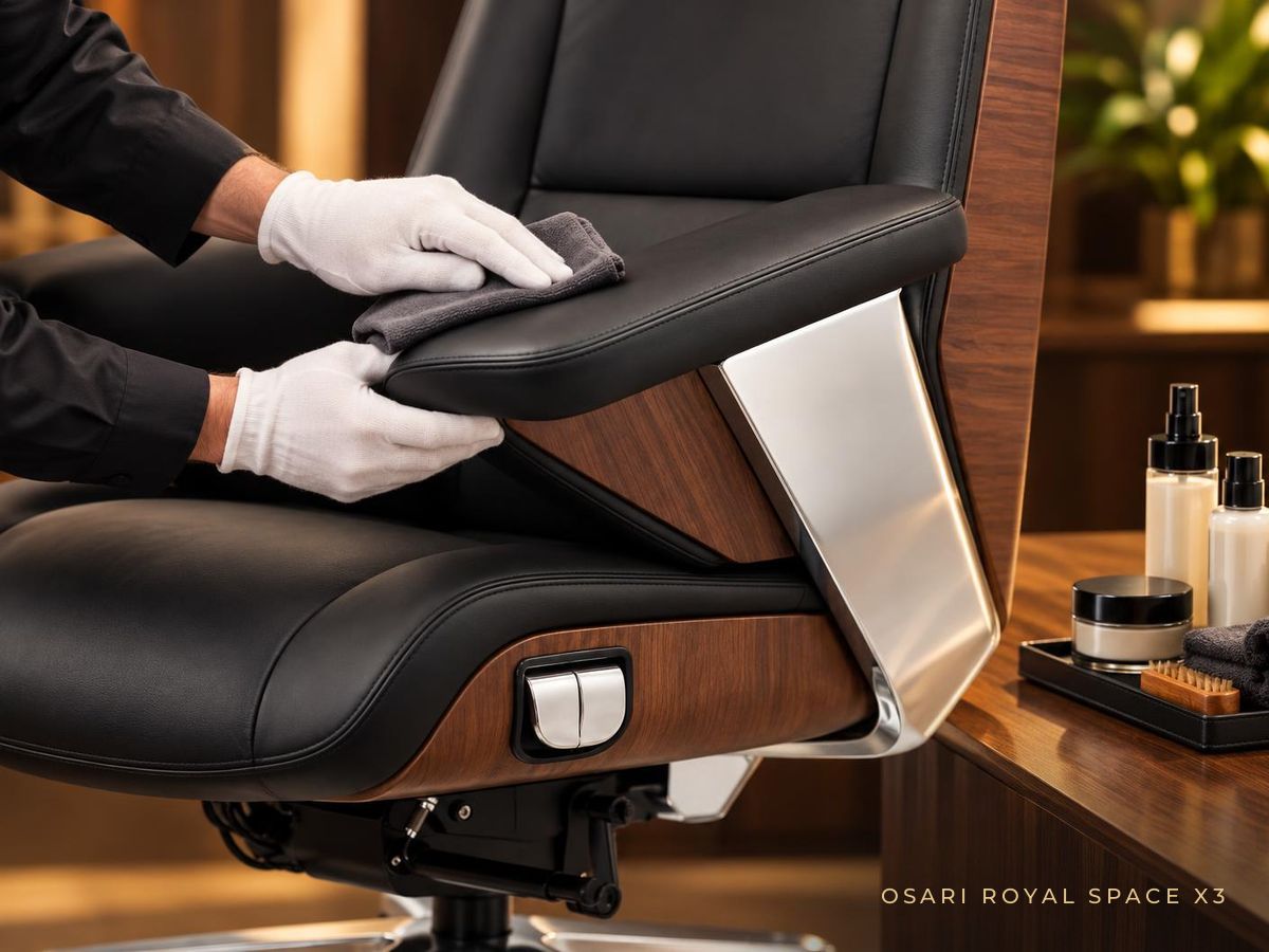 Уход за креслом Уход за кожей Nappa на кресле руководителя OSARI Royal Space X3