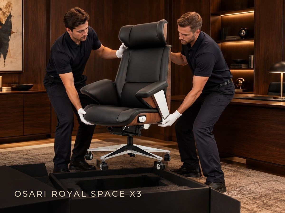 Доставка в белых перчатках Доставка кресла руководителя OSARI Royal Space X3 в белых перчатках