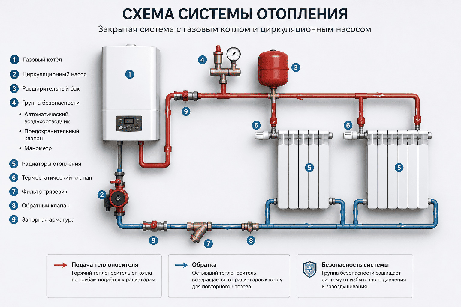 Схема системы отопления