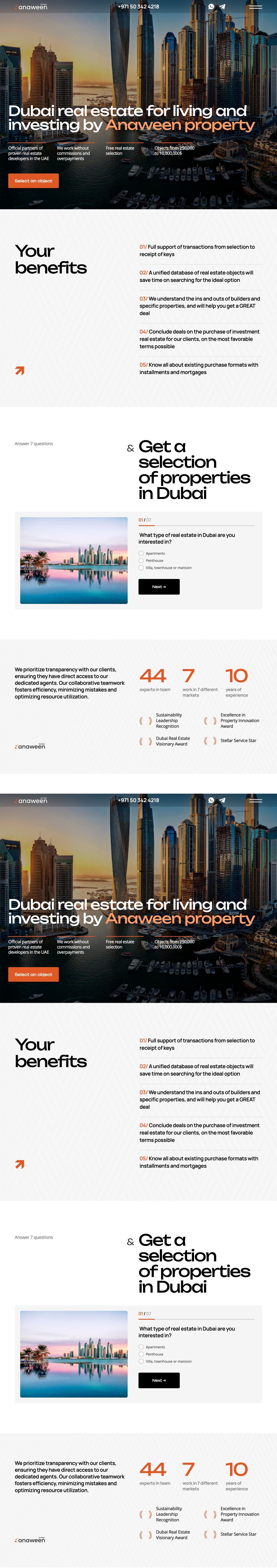 Англоязычный сайт агентства недвижимости Anaween Properties