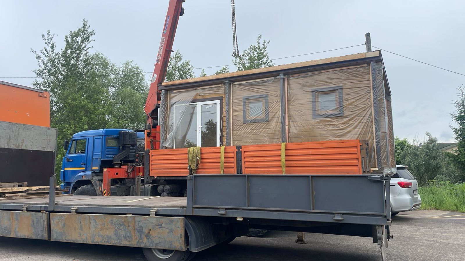 Доставка готовой бани на участок