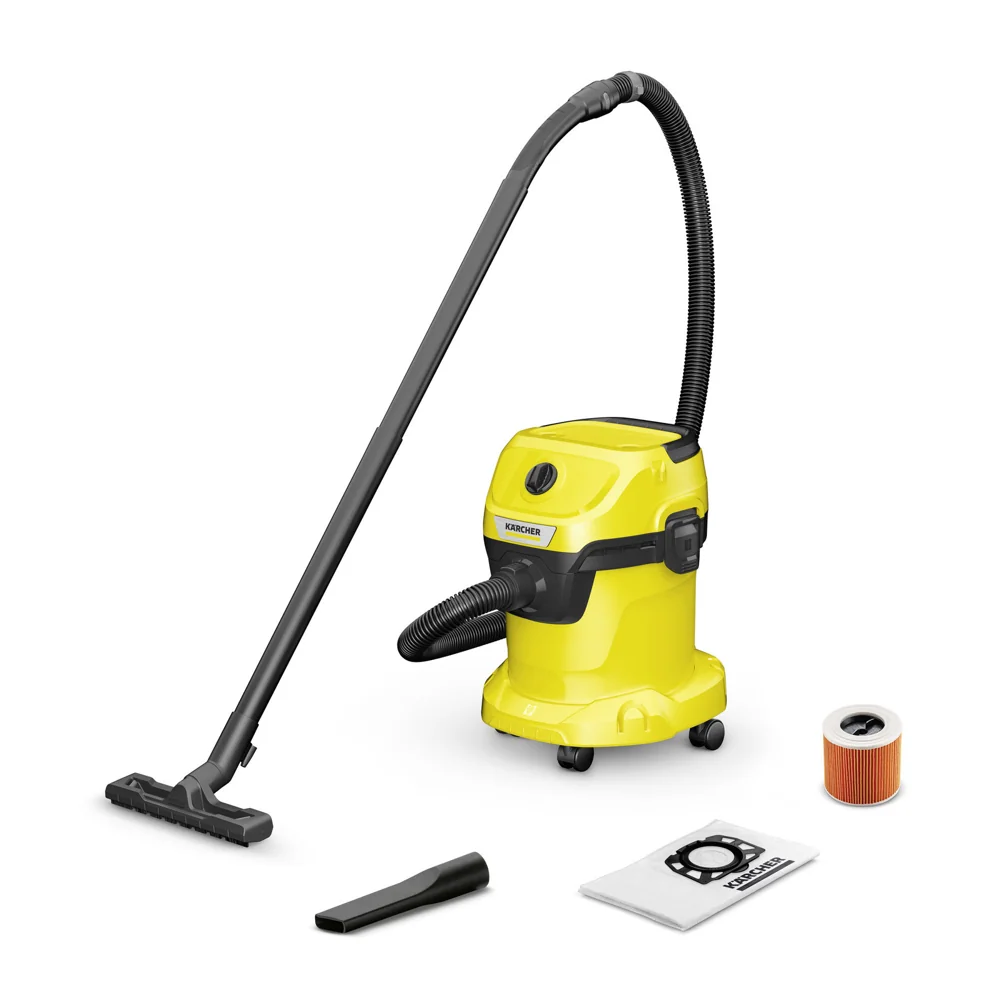 Пылесос хозяйственный Karcher WD 3 V-15/4/20, 2 трубки, ручка, щетка широкая, щелевая насадка