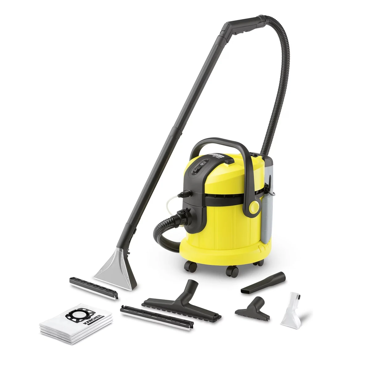 Моющий пылесос Karcher SE 4002 1.081-140, 2 трубки, широкая моющая насадка, узкая моющая насадка, широкая щетка, узкая щетка, щелевая насадка