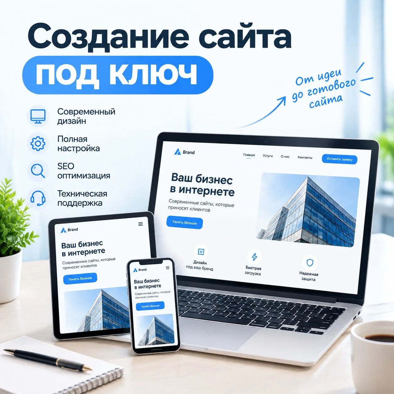 Создание сайтов под ключ: разработаем сайт для бизнеса за 14 дней Сайт под ключ для бизнеса: дизайн и разработка