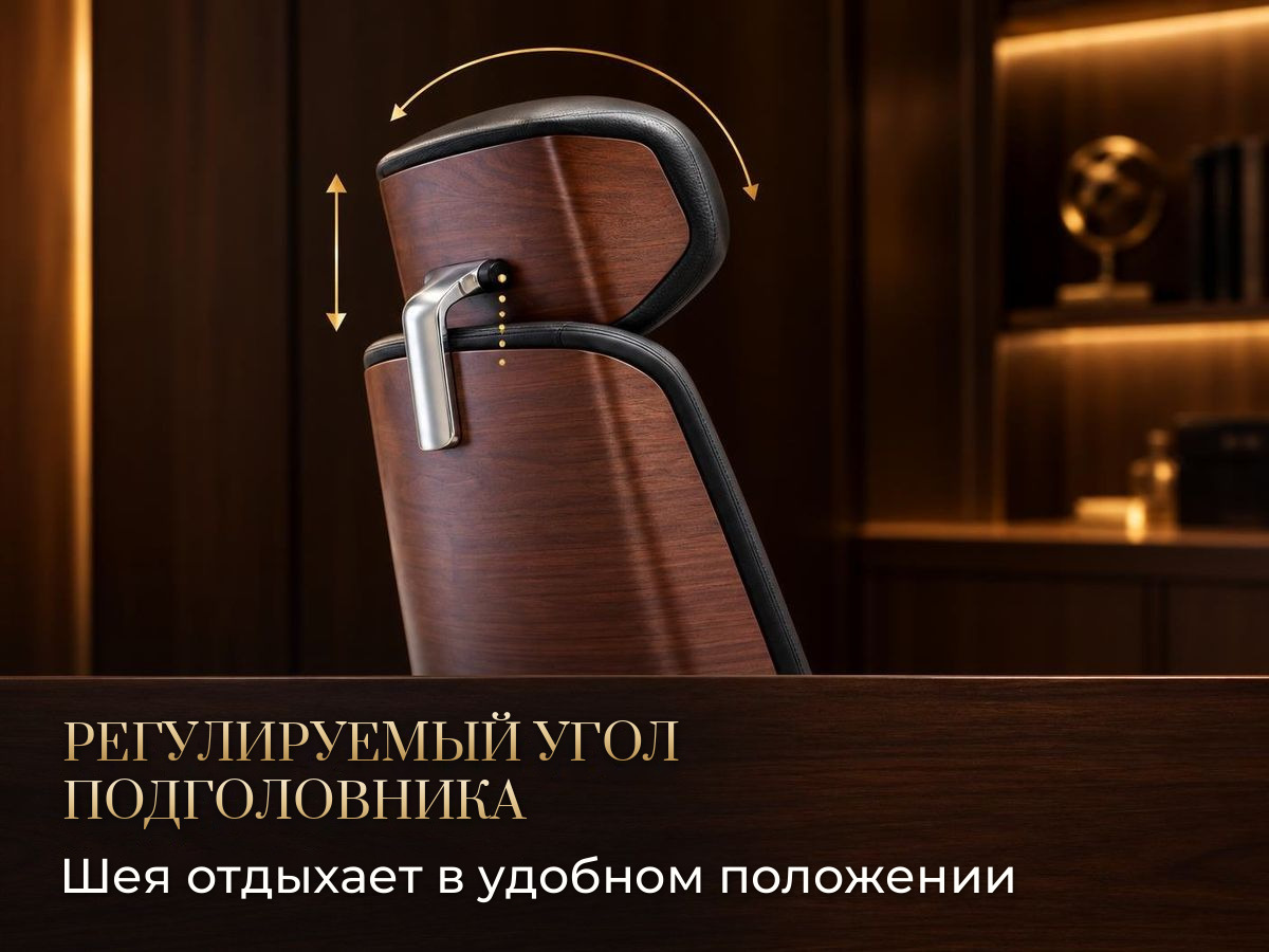 Регулируемый угол подголовника Регулируемый угол подголовника, кресло руководителя OSARI Royal Space X3