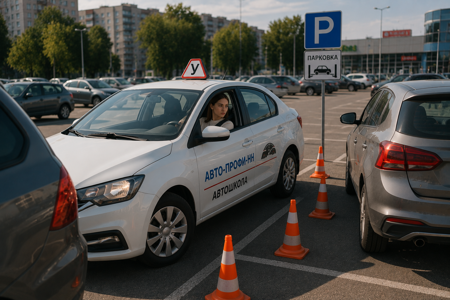Обучение вождению парковка