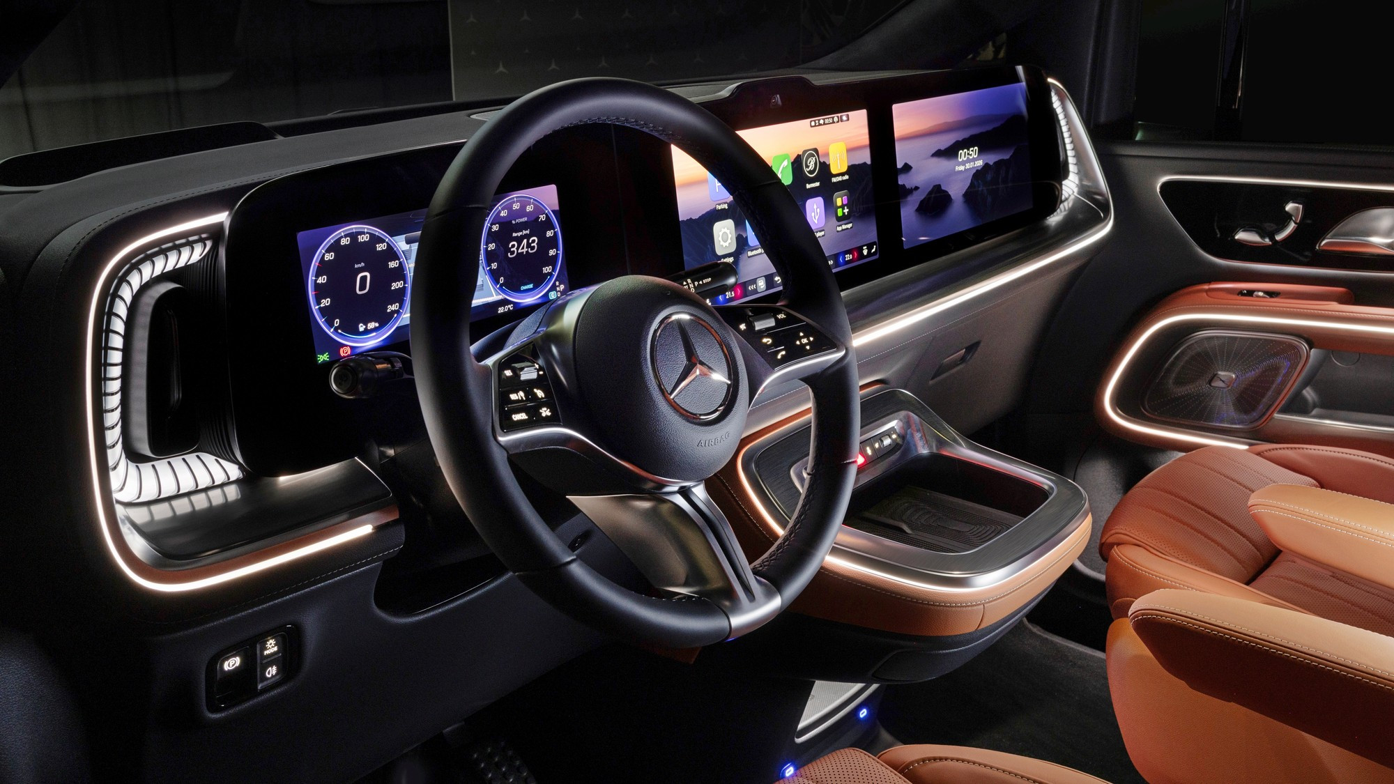 Интерьер Mercedes-Maybach VLS с пассажирским лаунжем