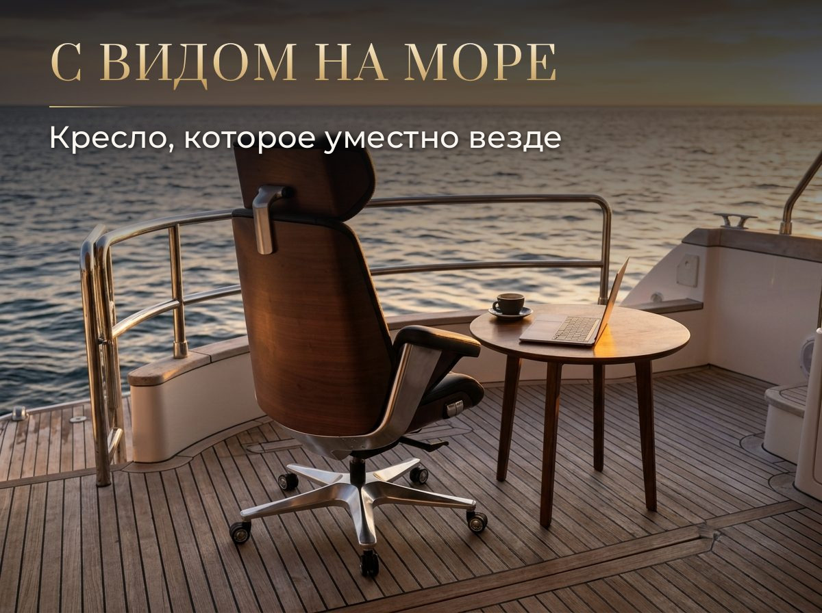 С видом на море Кресло руководителя OSARI Royal Space X3 на палубе яхты с видом на море
