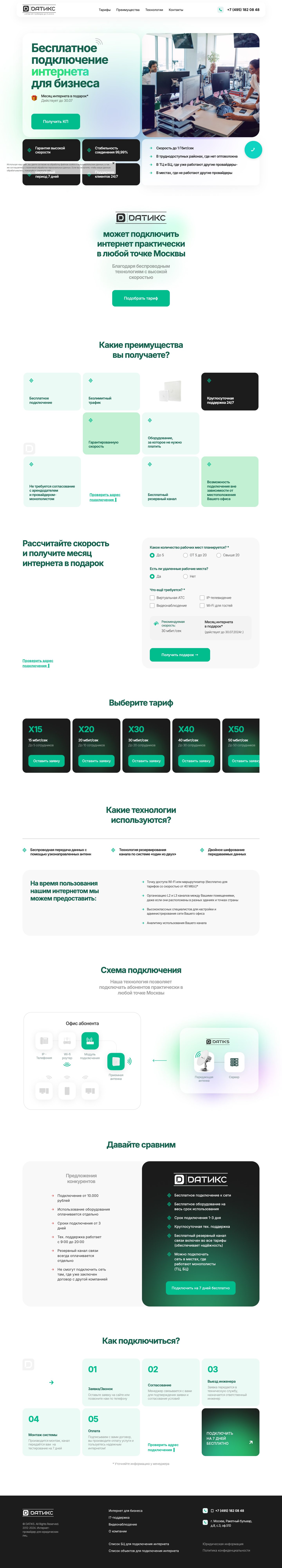 Десктопная версия: Кейс разработки сайта интернет-провайдера DATIX